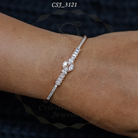 Elegant Twin Oval Crystal Bracelet