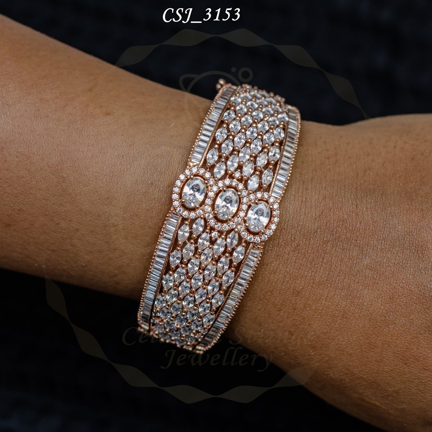 Regal Radiance Crystal Tapestry Bracelet