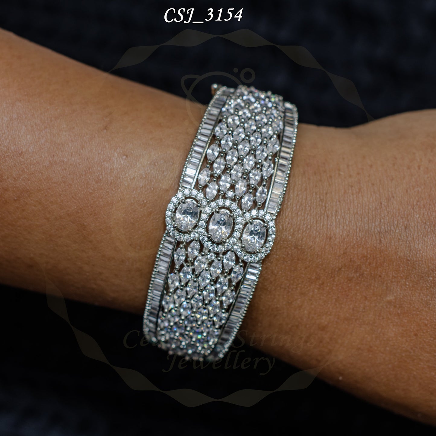 Regal Radiance Crystal Tapestry Bracelet