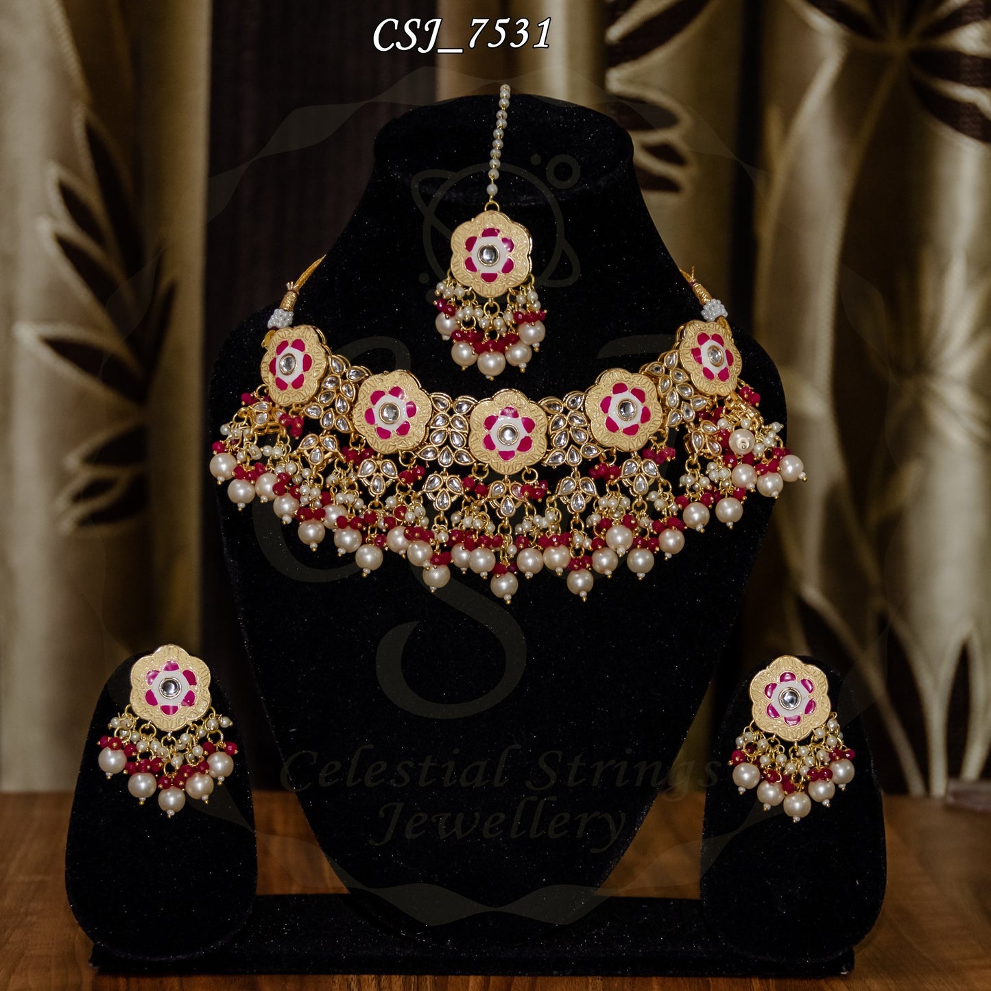 Kundan Meena Choker with Moti