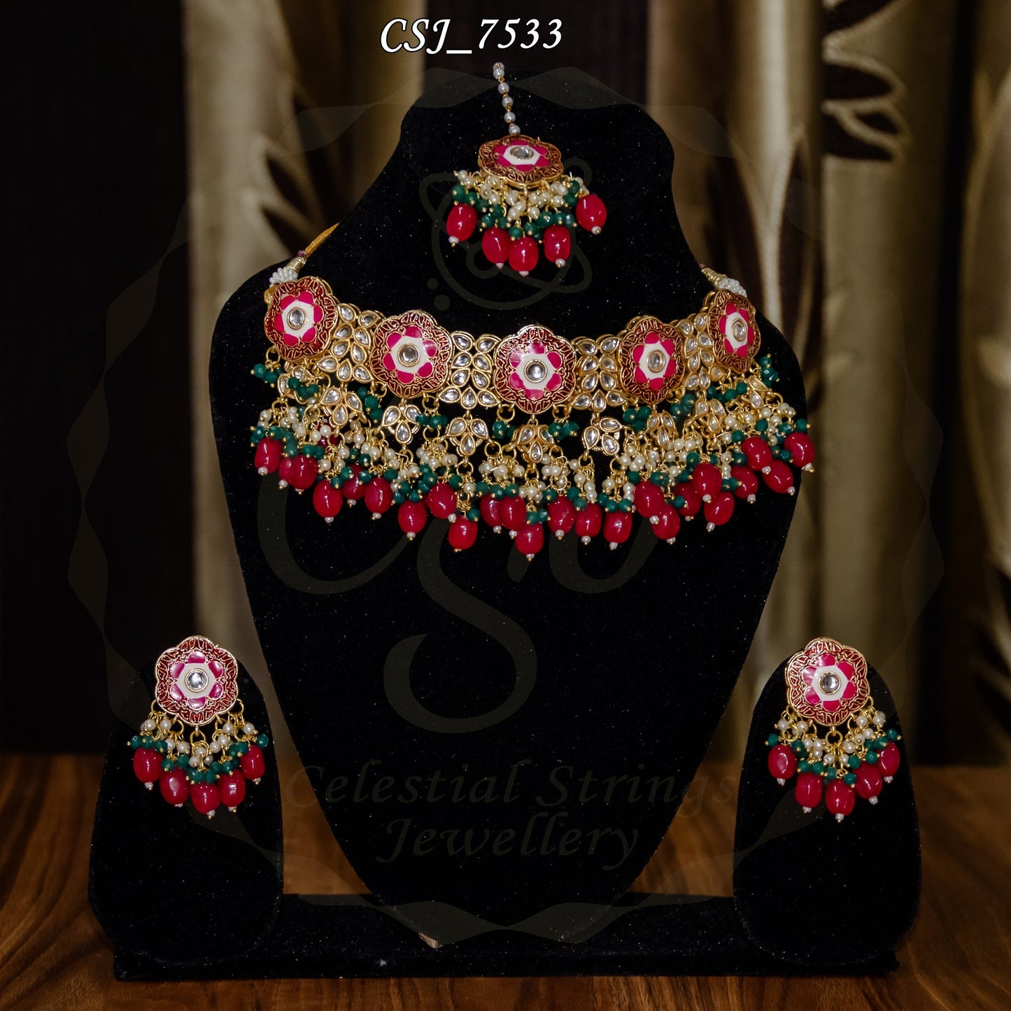 Kundan Meena Choker with Moti