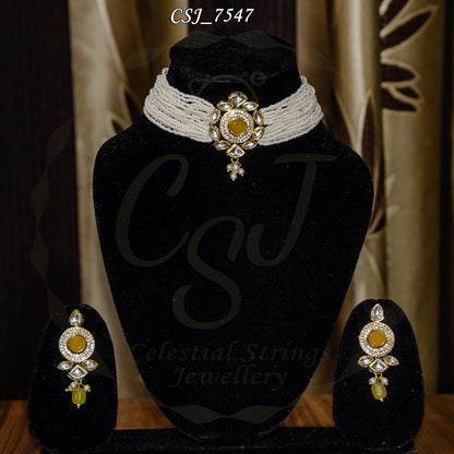 Kundan with pearl and AD setting