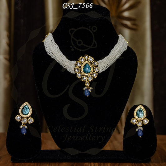 Kundan with Pearl and teardrop AD setting