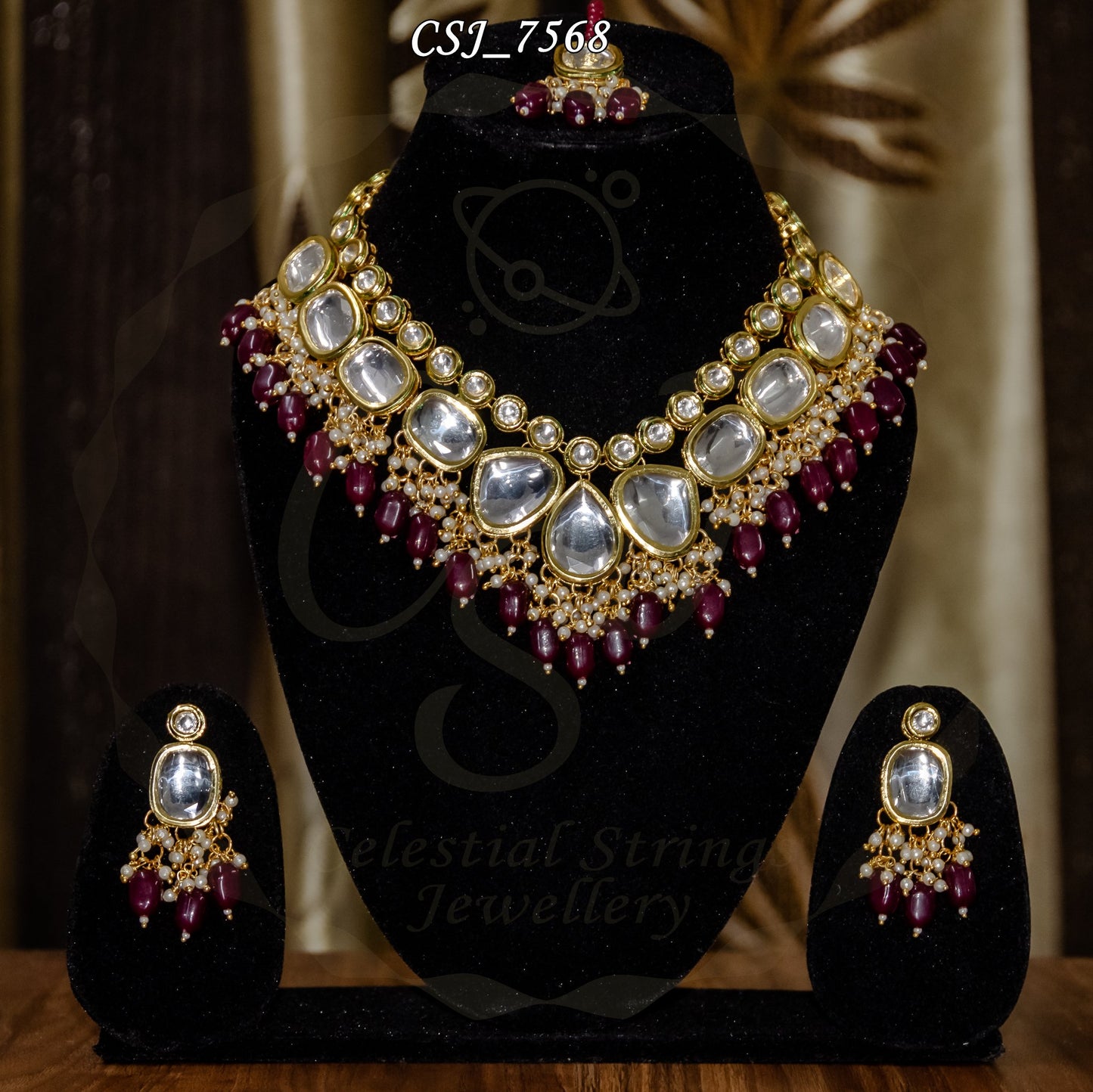 Big Kundan Set with Maang Teeka