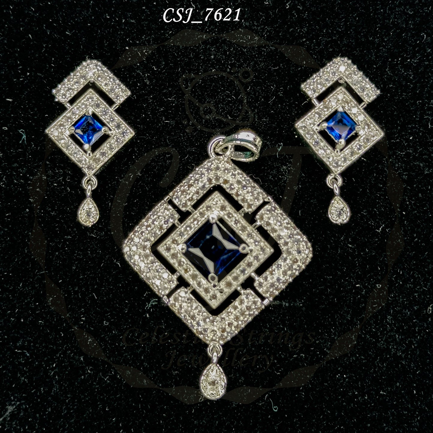 Diamond Shaped AD Pendant Set