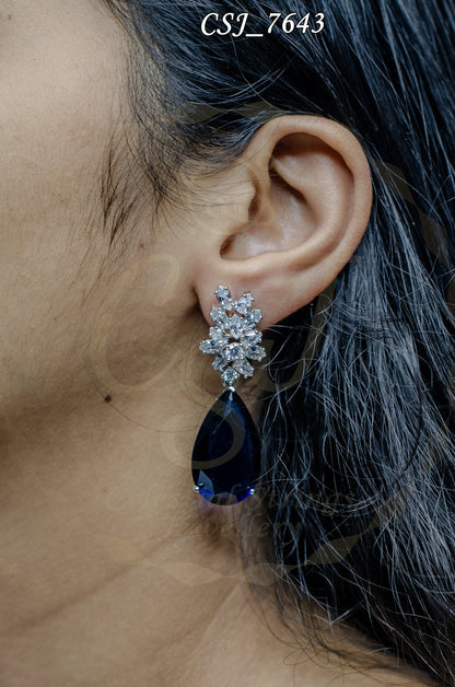 Verdant Sparkle Floral Teardrop Earrings