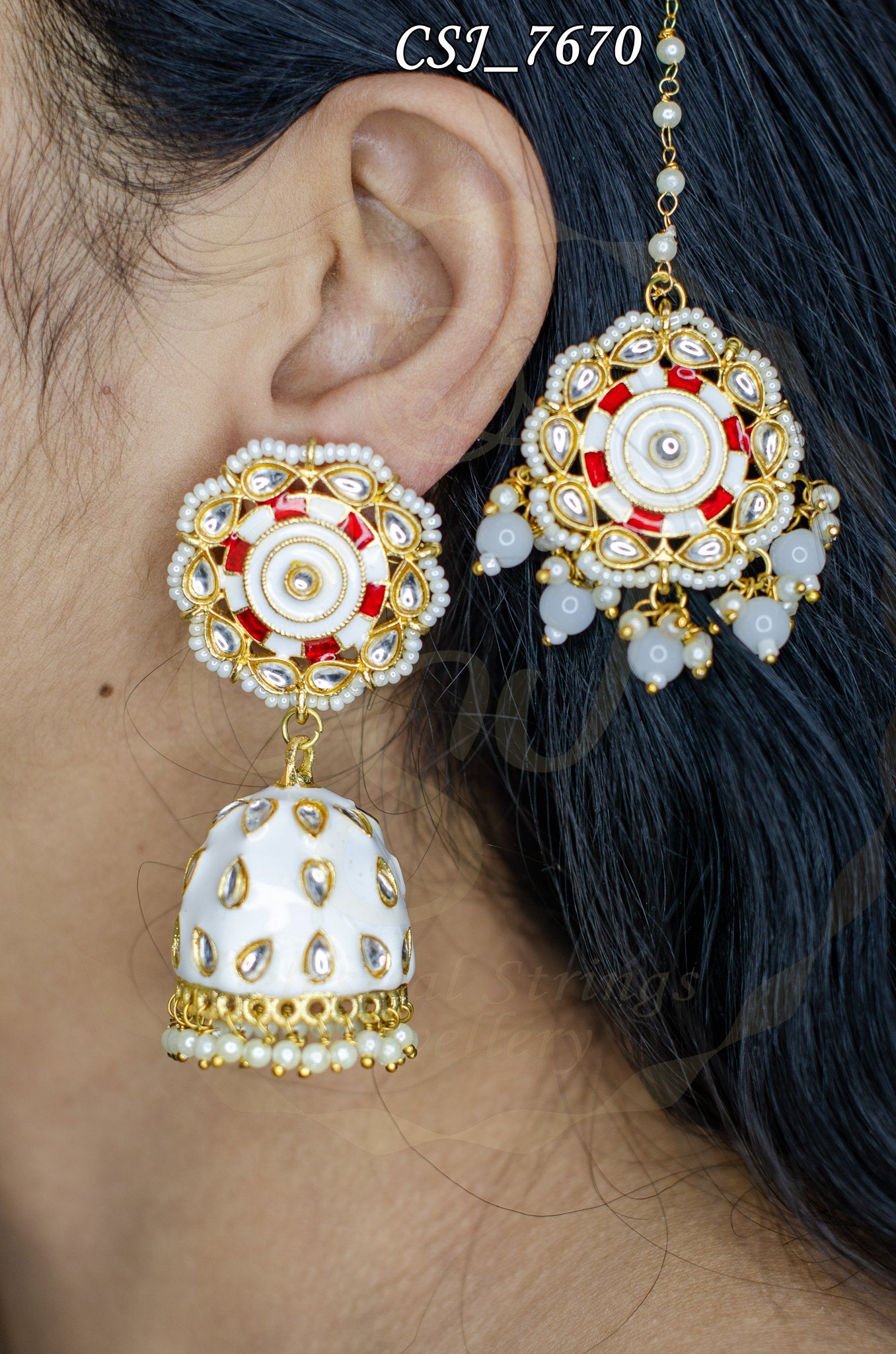 Majestic Enamel Meena Earring & Maang Teeka