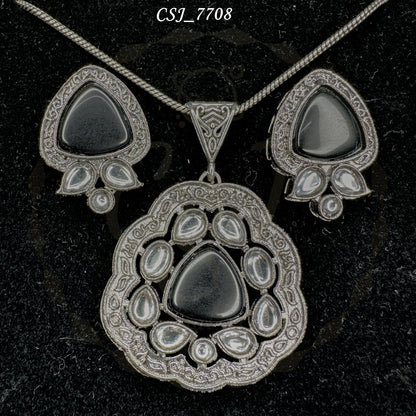 Oxidized Pendant Set