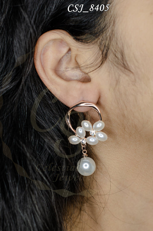 Blossoming Pearl Hoop Earring